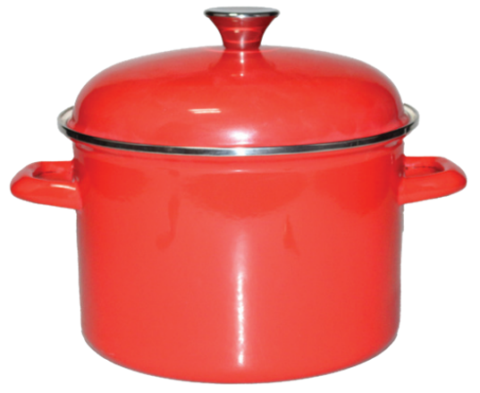 Vitantonio Smalto Red Enameled Stock Pot – 24cm, 5.5L
