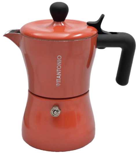 Vitantonio Aluminum Pelle Rosa Red Espresso Maker – 3 Cup