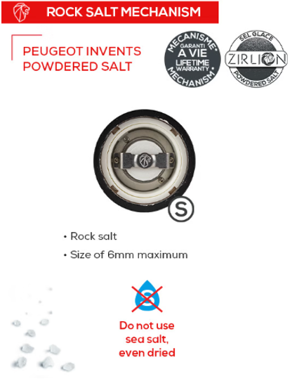 Peugeot Paris U’Select Satin Black Salt Mill – 12 cm / 5"