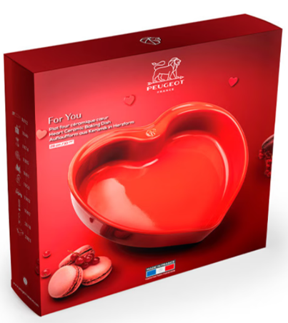 Peugeot For You Ceramic Heart Dish – Red, 36 cm / 10 in