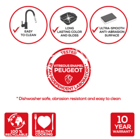Peugeot For You Ceramic Heart Dish – Red, 36 cm / 10 in