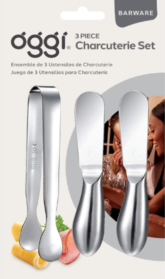Oggi 3-Piece Charcuterie Set – Stainless Steel