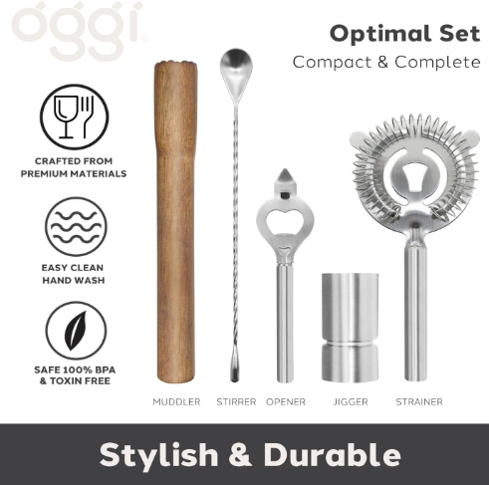 Oggi 6-Piece Bar Set with Stand