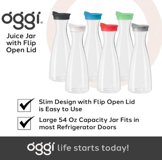 Oggi Carafe – 1.6 L – Clear / White