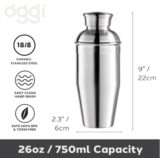 Oggi Cocktail Shaker – 750 ml – Stainless Steel