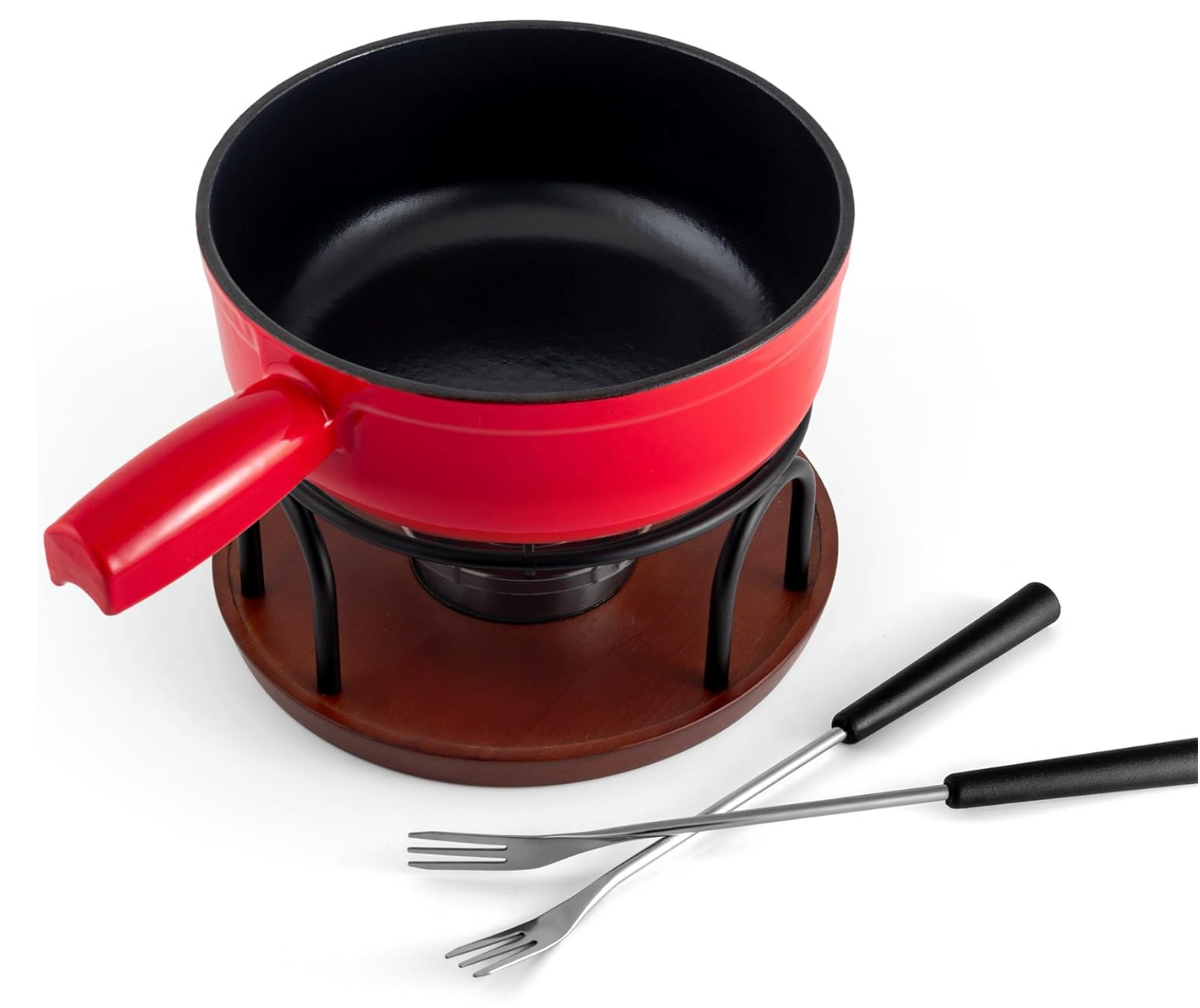 Swissmar Ticino Cast Iron Cheese Fondue Set – Red