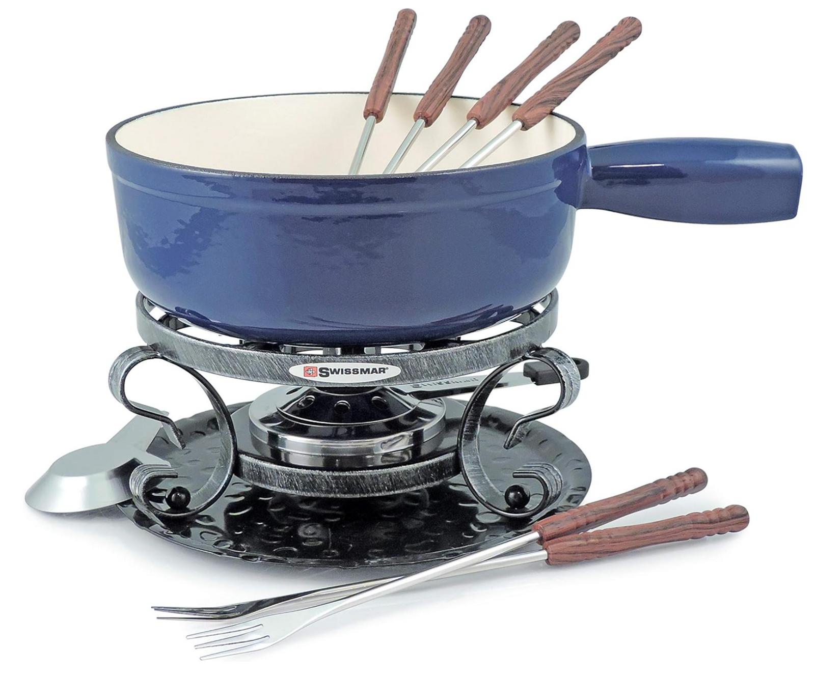 Swissmar Lugano Cast Iron Cheese Fondue Set – Deep Blue