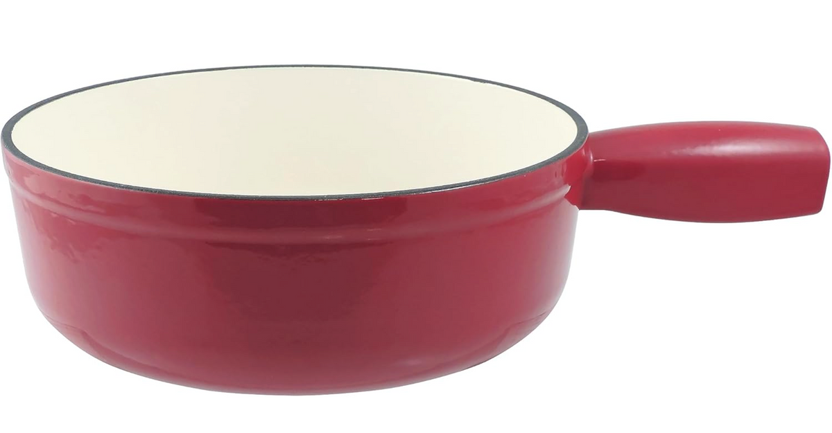 Swissmar Lugano Cast Iron Cheese Fondue Set – Cherry Red