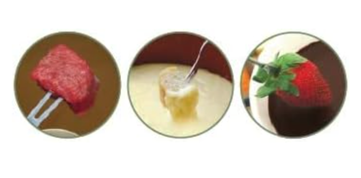 Swissmar Sierra Cast Iron Meat & Cheese Fondue Set – Cherry Red