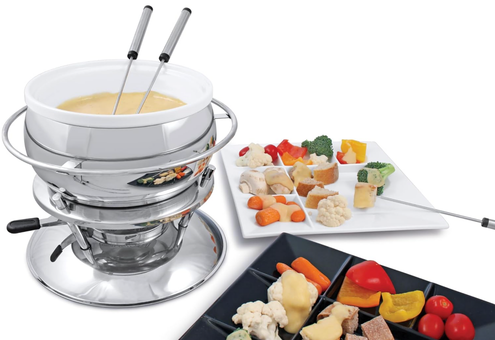 Swissmar Züri 3-in-1 Fondue Set – Stainless Steel by Kitchen Niche
