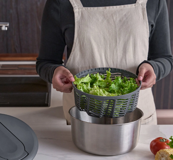 Zyliss Swift Dry Salad Spinner Stainless Steel – Large