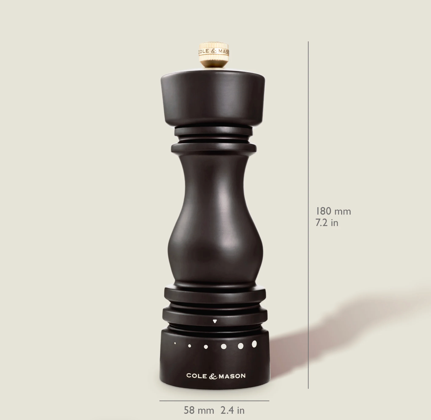 Cole & Mason London Grind Select Pepper Mill – Chocolate Wood – 7" / 18 cm