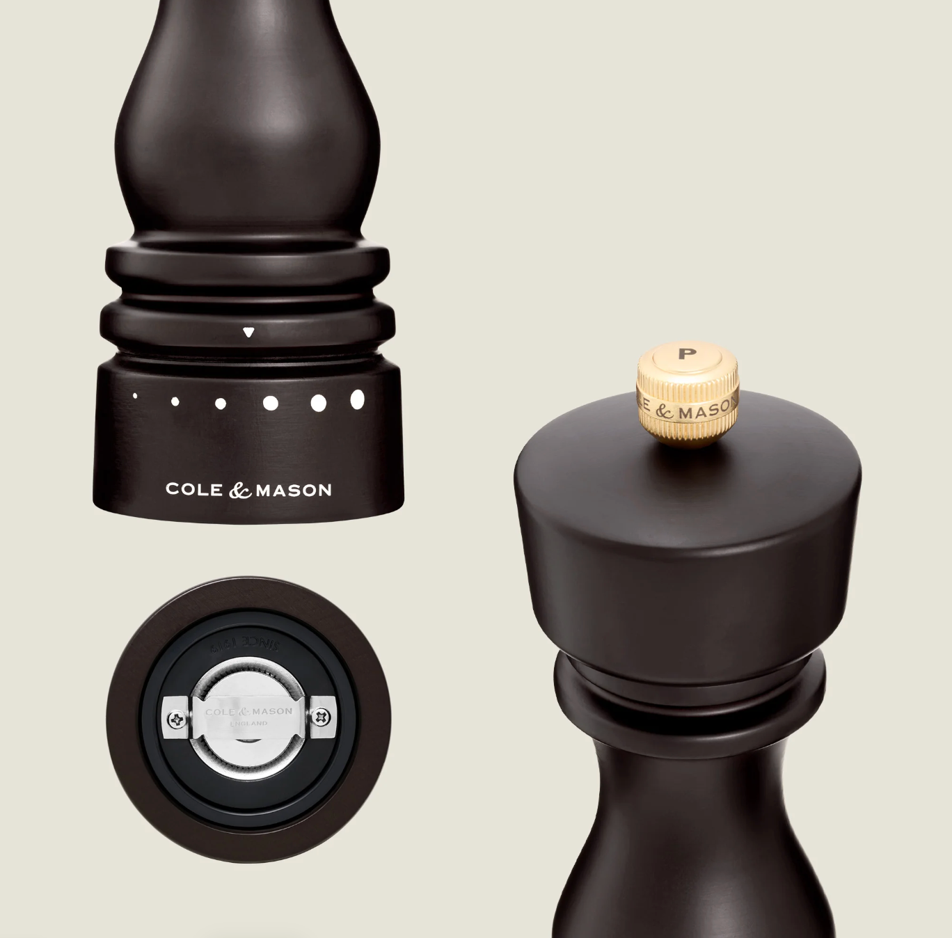 Cole & Mason London Grind Select Pepper Mill – Chocolate Wood – 7" / 18 cm