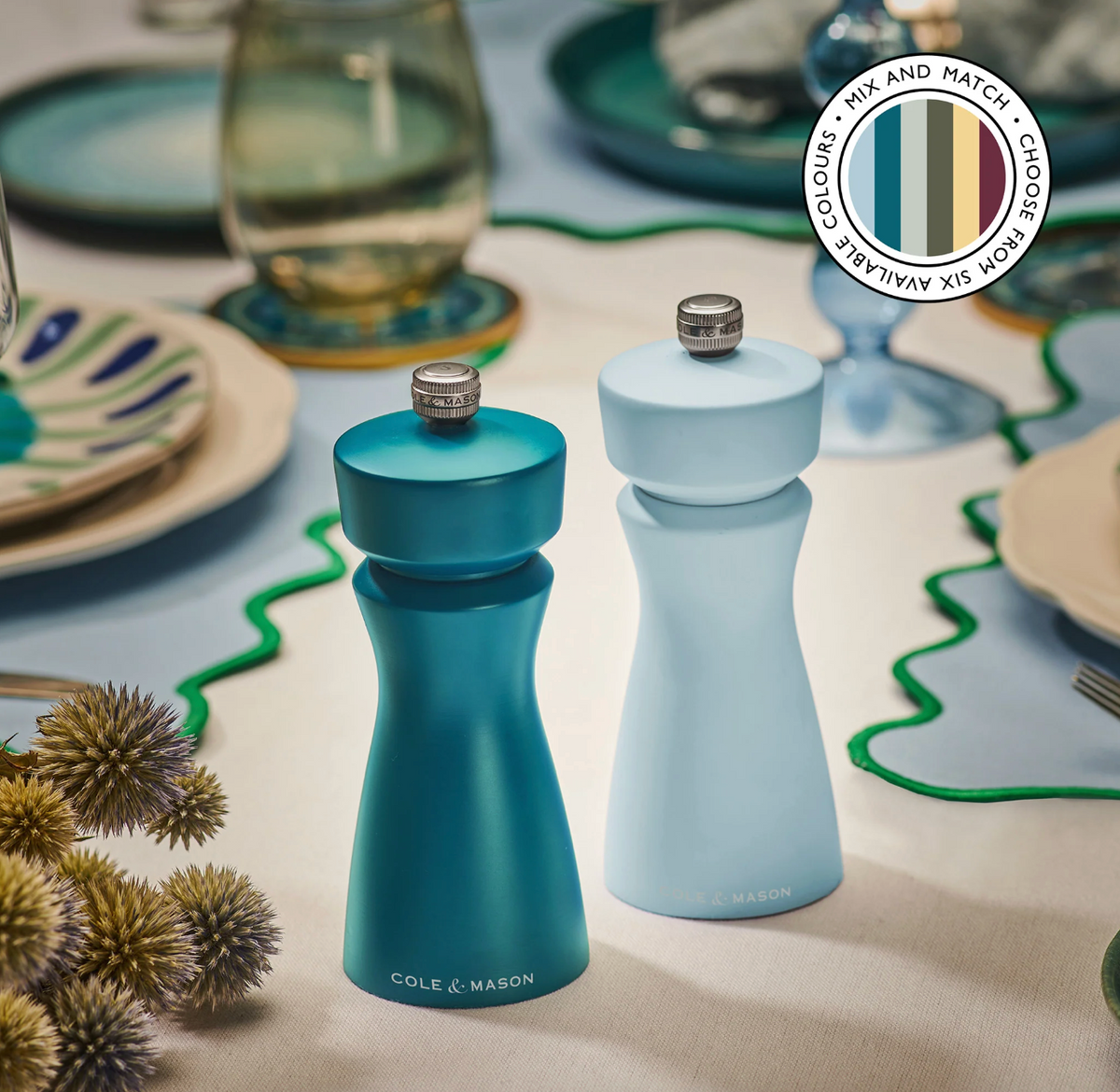 Cole & Mason Kenton Salt & Pepper Mill – Blue Salt