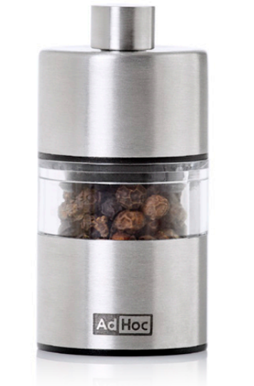 AdHoc Classic MiniMill Pepper / Salt Mill – Stainless Steel – 2.4" / 6.2 cm