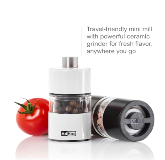 AdHoc Classic MiniMill Pepper / Salt Mill – Black – 2.4" / 6.2 cm