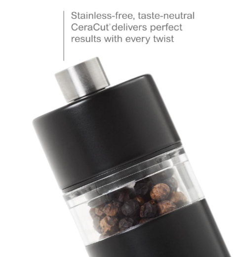 AdHoc Classic MiniMill Pepper / Salt Mill – Black – 2.4" / 6.2 cm