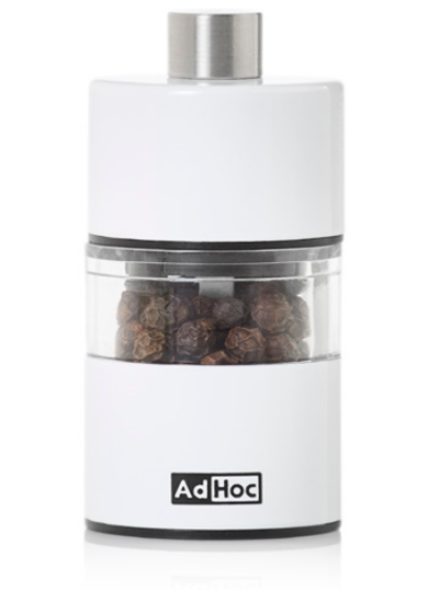 AdHoc Classic MiniMill Pepper / Salt Mill – White – 2.4" / 6.2 cm