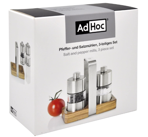 AdHoc Menage MiniMill Salt and Pepper Mill Set – 3.3" / 8.5 cm