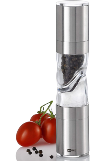 AdHoc DuoMill Pure Salt and Pepper Mill – Stainless Steel – 8.7" / 22 cm by Kitchen Niche