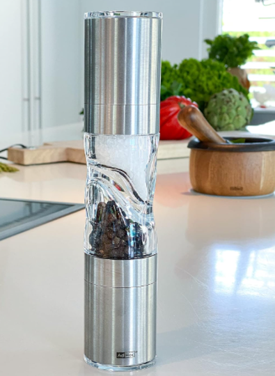 AdHoc DuoMill Pure Salt and Pepper Mill – Stainless Steel – 8.7" / 22 cm by Kitchen Niche