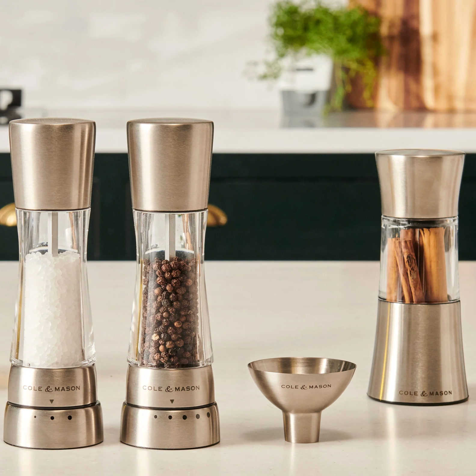 Cole & Mason Dover Stainless Steel Funnel – For Salt & Pepper Mills