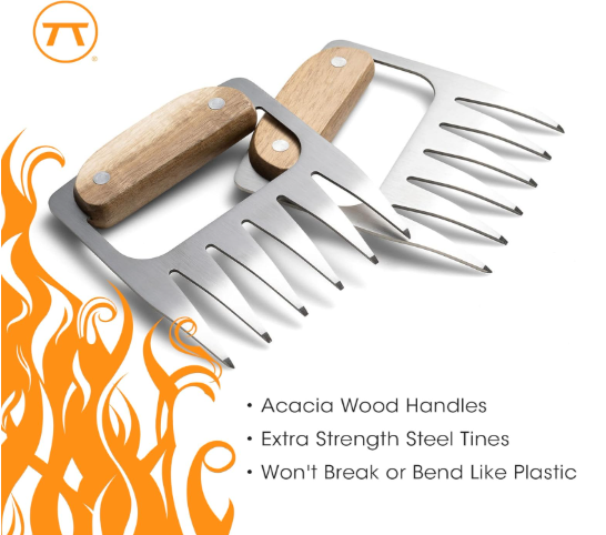 Outset Meat Shredding Bear Claws – Stainless Steel & Acacia