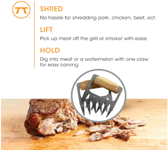 Outset Meat Shredding Bear Claws – Stainless Steel & Acacia