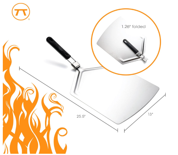 Outset Metal Pizza Paddle with Folding Handle