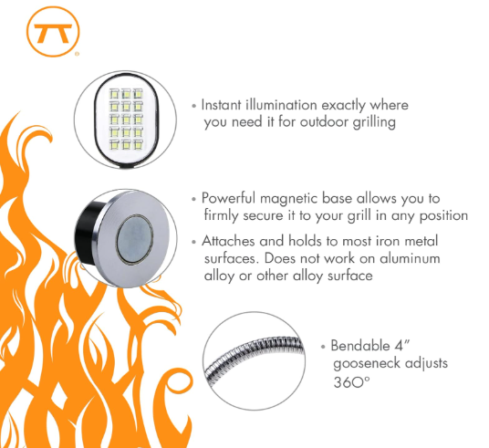 Outset Rotating BBQ Grill Light – Clip-On LED Barbecue Lamp