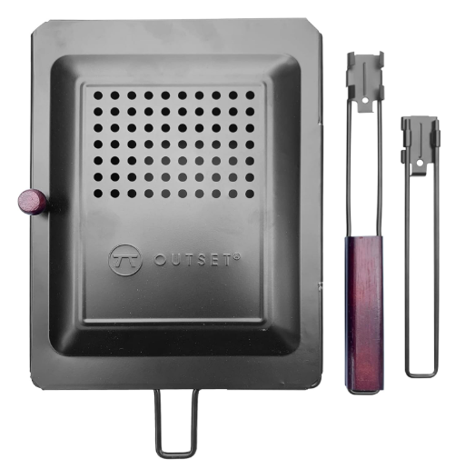 Outset Grill Popcorn Popper Tray – BBQ Popcorn Maker with Lid