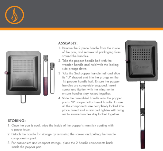 Outset Grill Popcorn Popper Tray – BBQ Popcorn Maker with Lid