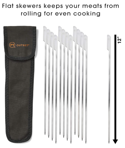 Outset Paddle Skewers – Stainless Steel with Canvas Bag