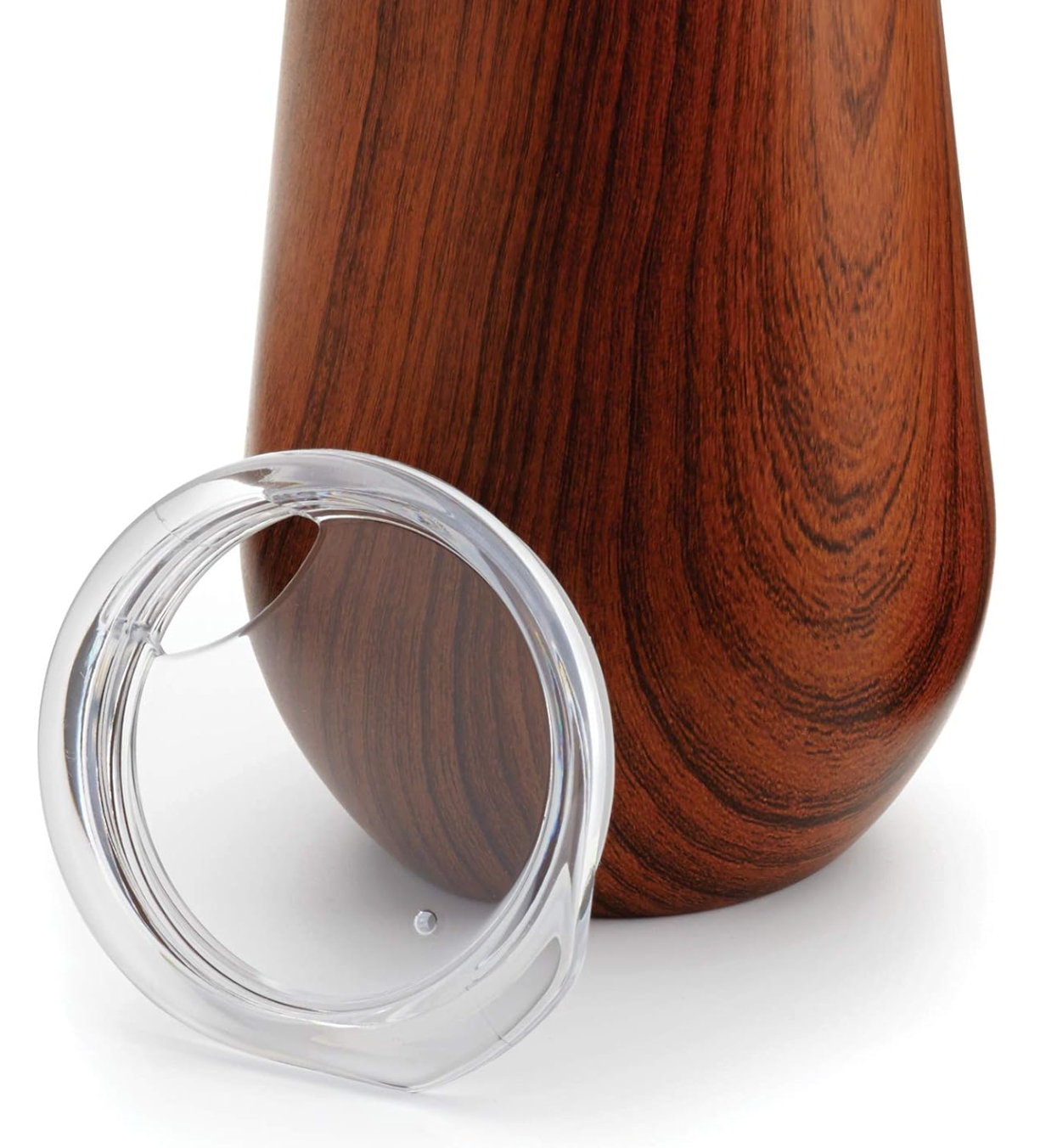Outset Double Wall Wine Tumblers with Lids – Wood Grain Set of 2