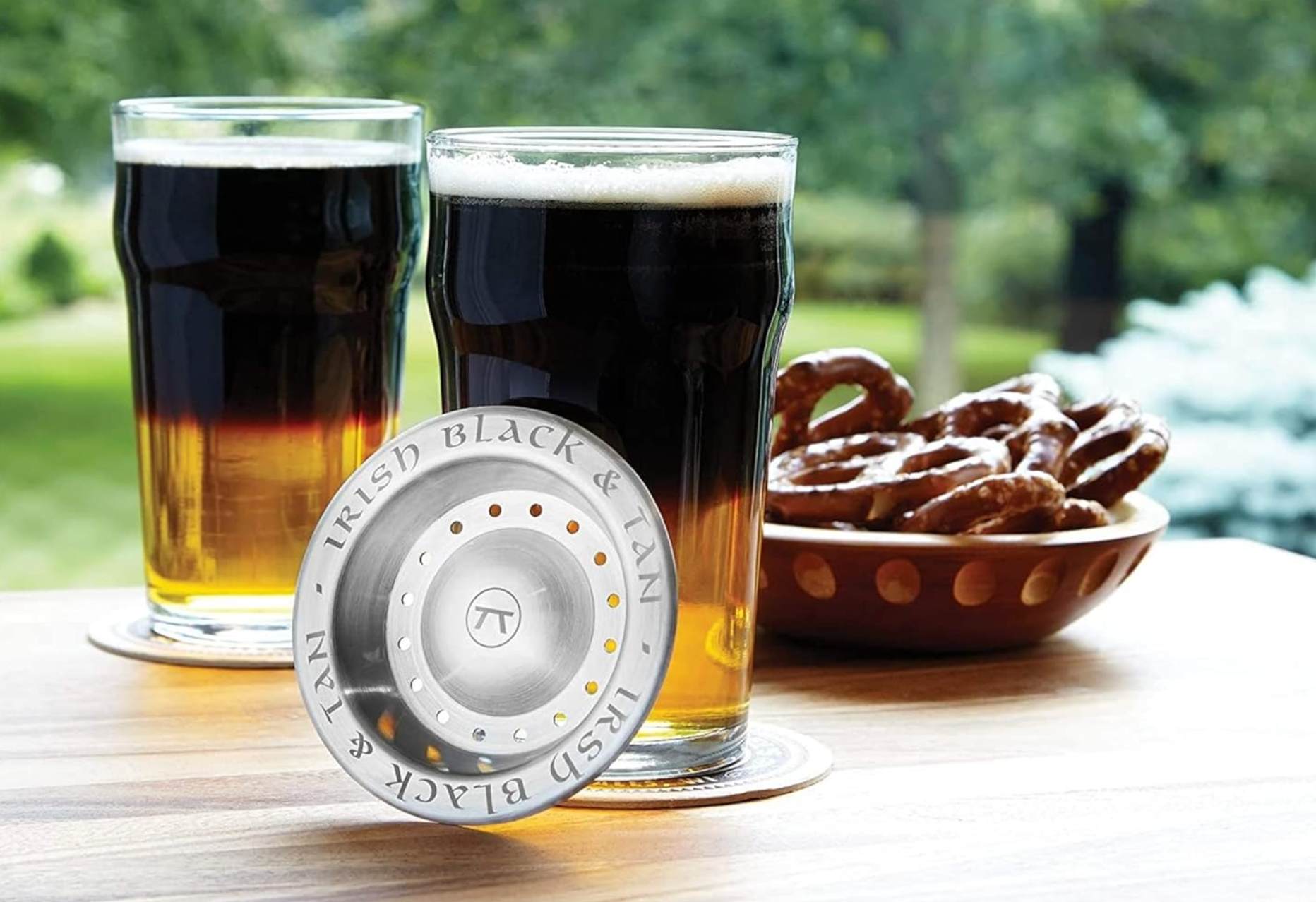 Outset Black and Tan Beer Layering Tool – Stainless Steel