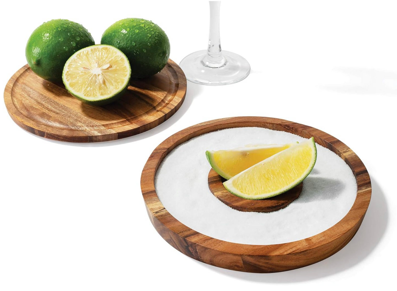 Outset 3-in-1 Acacia Wood Salt Rimmer & Cutting Board Container