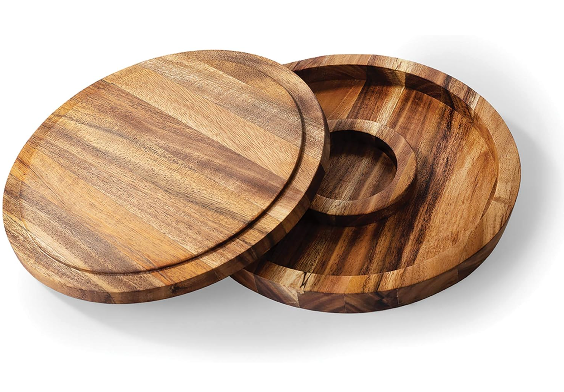 Outset 3-in-1 Acacia Wood Salt Rimmer & Cutting Board Container