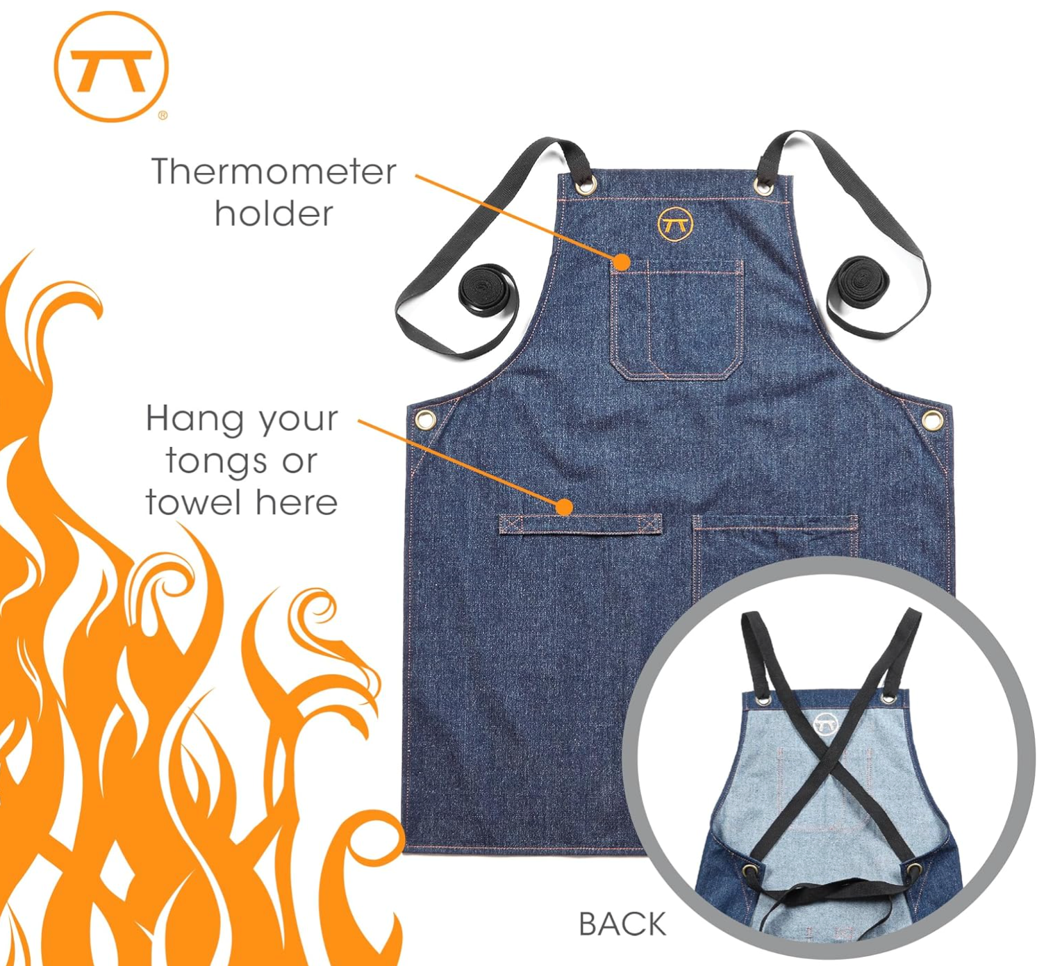 Outset Blue Denim Griller’s Apron – One Size