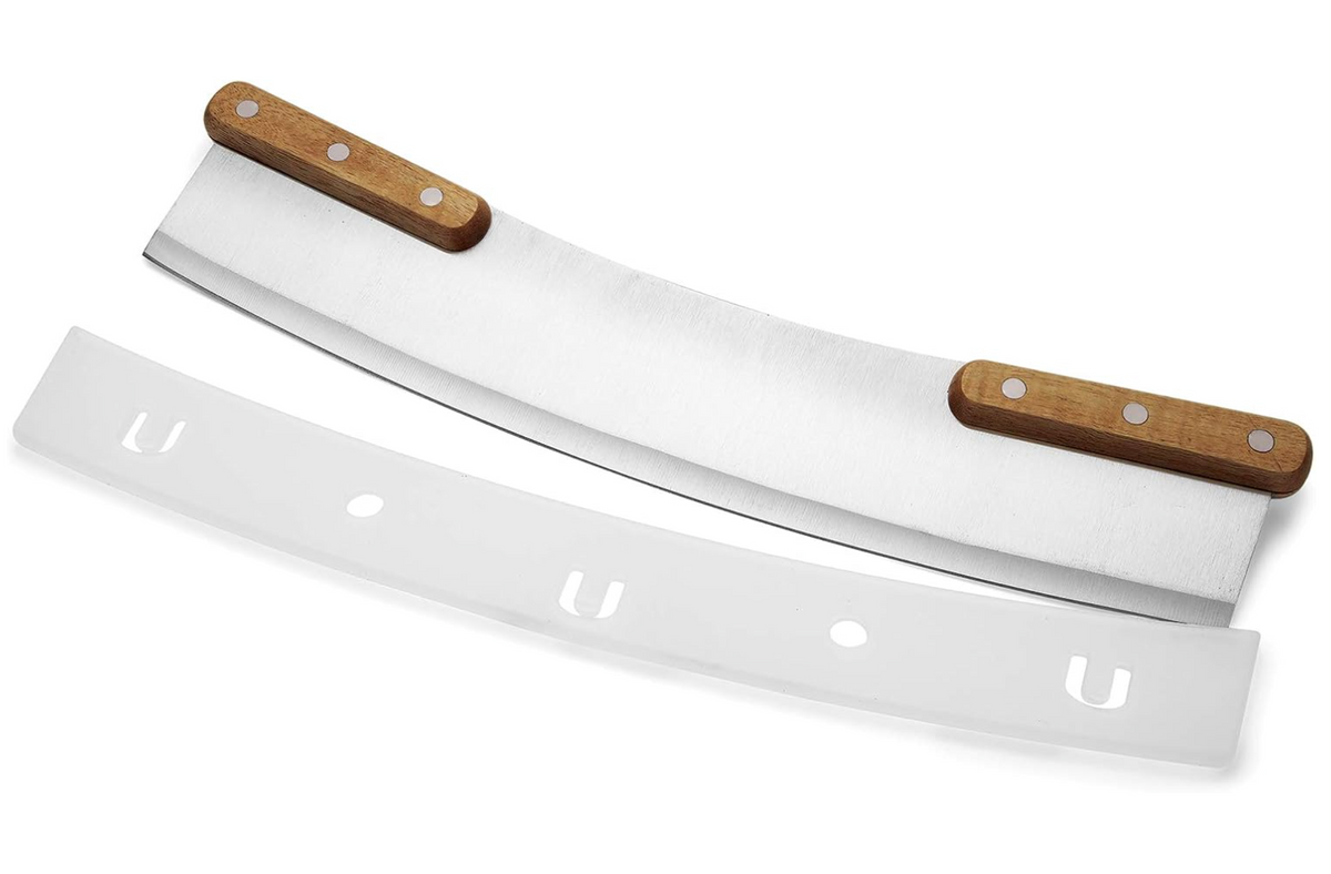 Outset Acacia Handle Pizza Rocker Cutter