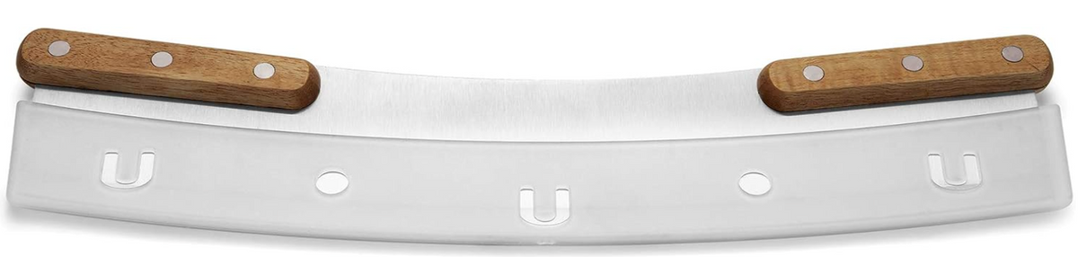 Outset Acacia Handle Pizza Rocker Cutter