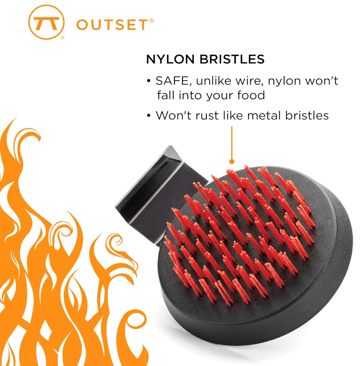 Outset Nylon Cleaning Brush with Scraper for Salt Block / Stone