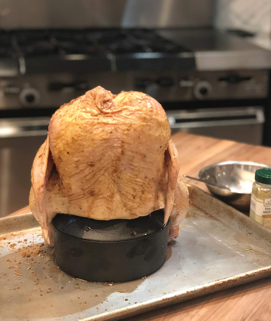 Outset Cast Iron Beer Can Chicken Holder & Flavor Infuser