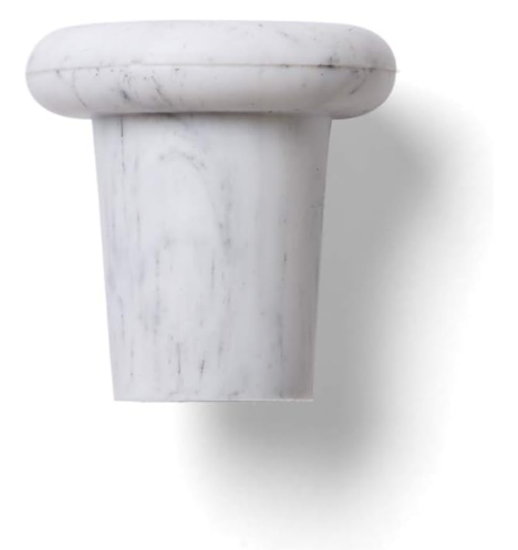 Outset Flat Wine Bottle Stoppers – Set of 4 White Marble