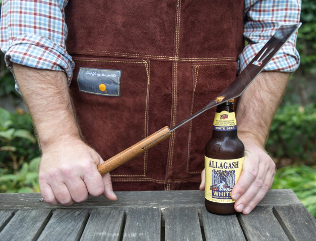 Outset Brown Leather Grill Apron – One Size Fits All