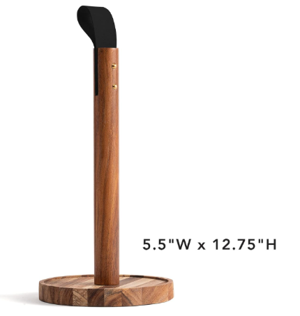 Paper Towel Holder – Acacia Wood & Leather
