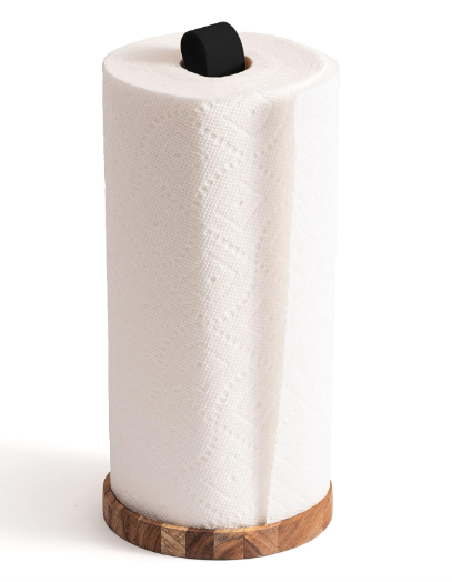 Paper Towel Holder – Acacia Wood & Leather