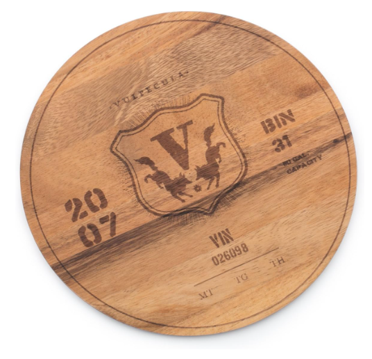 Circle Serving Board – 2007 Wine Barrel Engraving