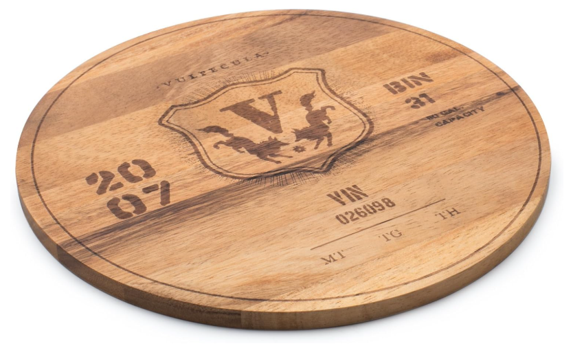 Circle Serving Board – 2007 Wine Barrel Engraving