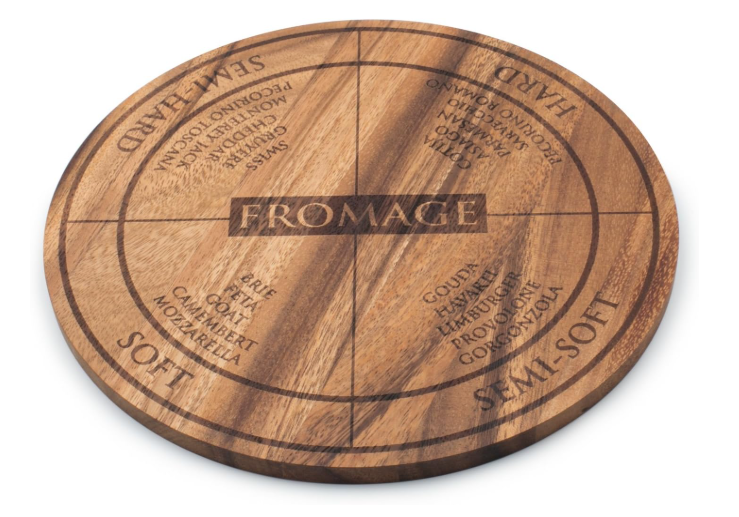 Circle Serving Board – Cheese Engraving, Acacia Wood