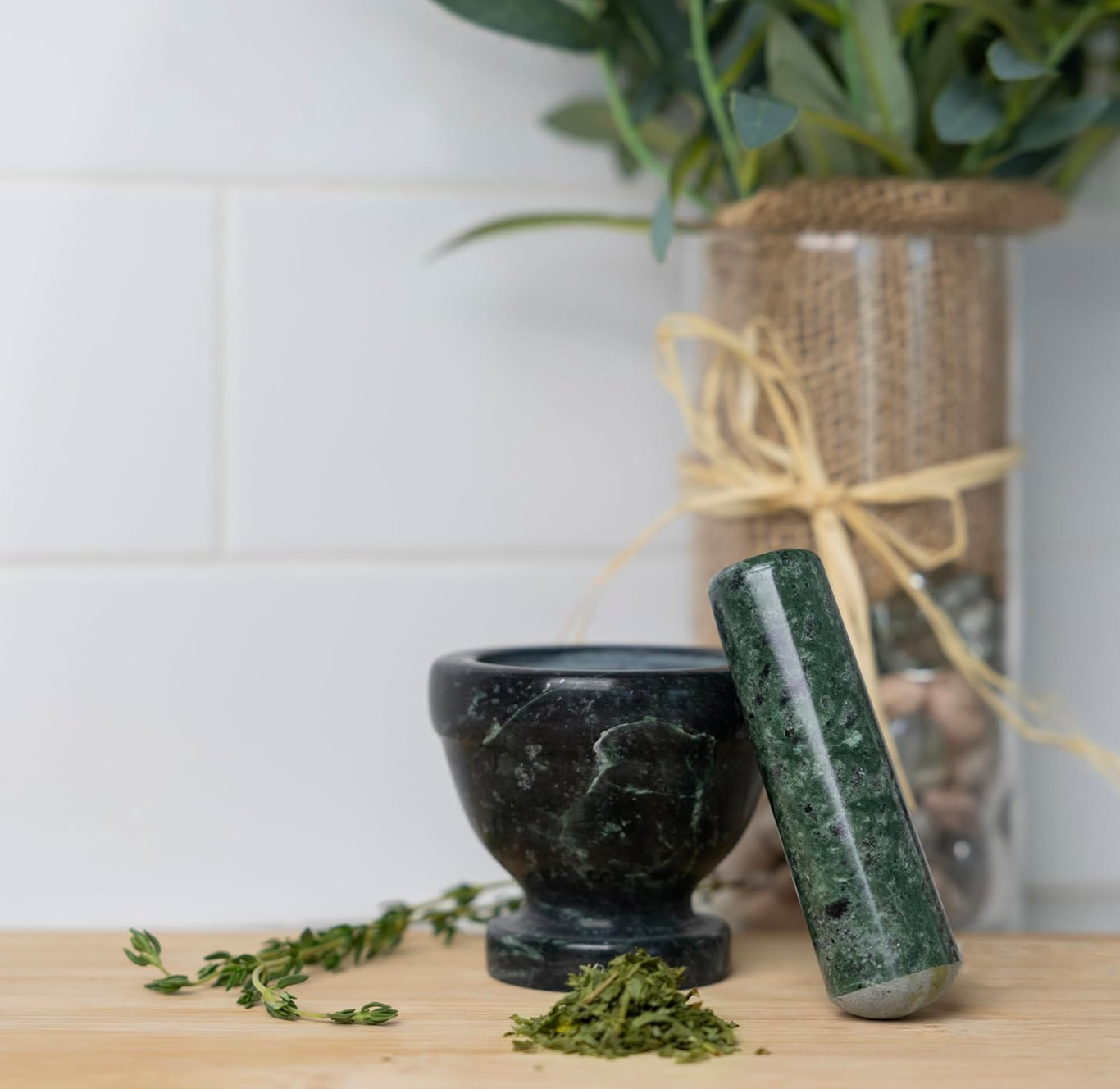 Fox Run Green Marble Mortar & Pestle – 3"